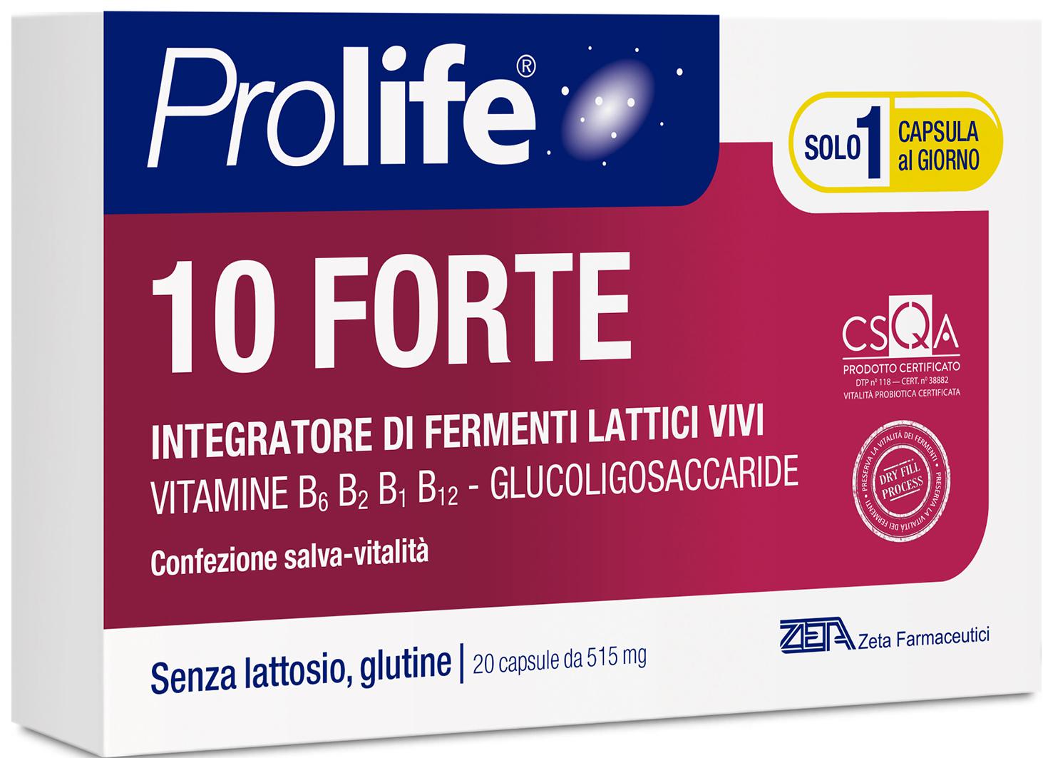ProLife® FORTE  10  20 capsule da 515 mg in blister salva vitalità 