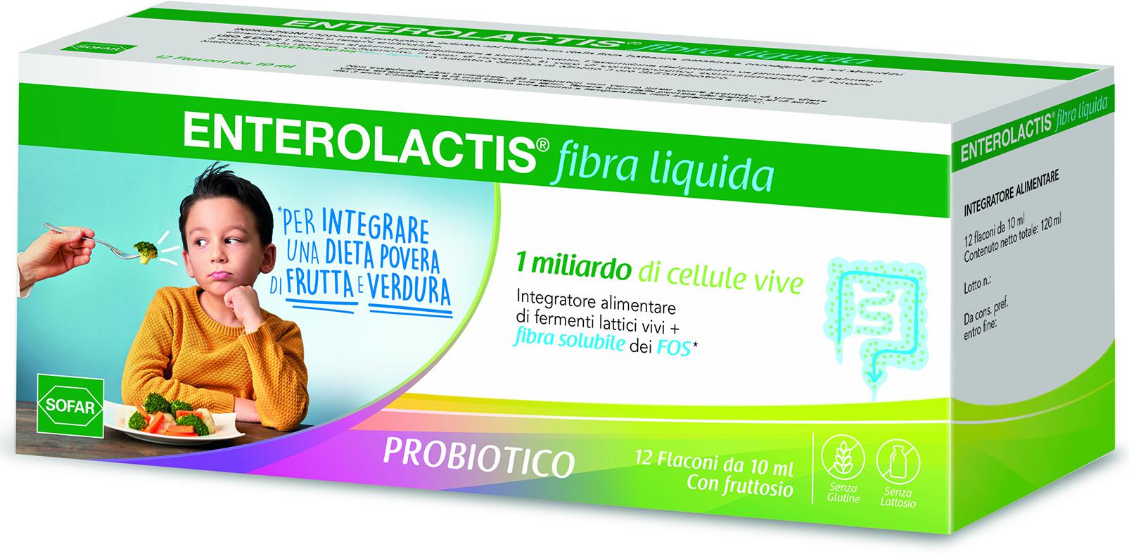 ENTEROLACTIS FIBRA LIQUIDA  12 flaconi da 10 ml