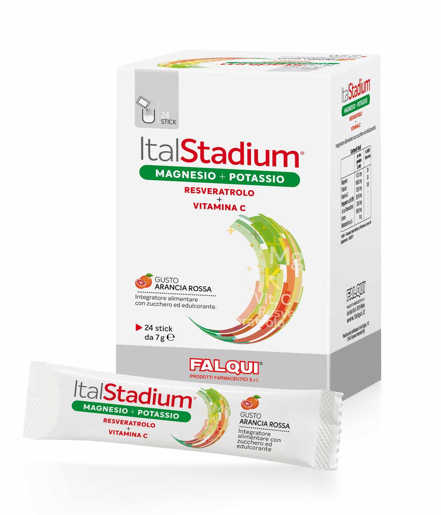 ITALSTADIUM MAGNESIO POTASSIO RESVERATROLO E VITAMINA C    24 stick