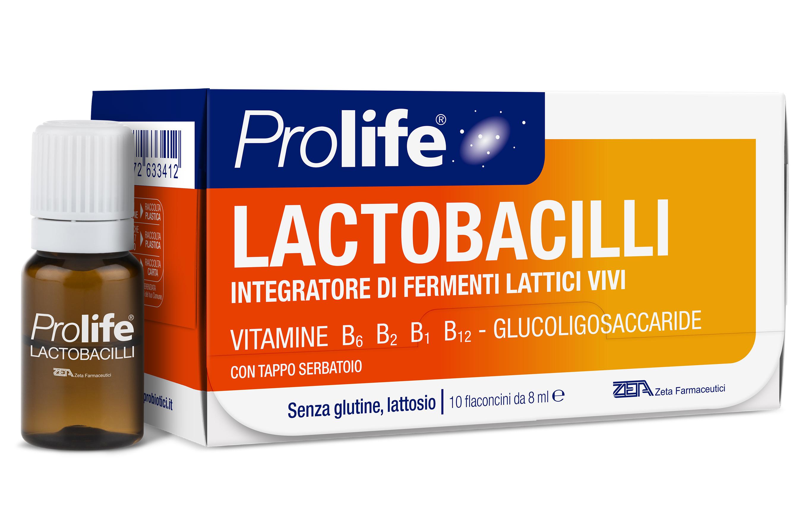  ProLife® Lactobacilli: 10 flaconcini da 8 ml con tappo serbatoio